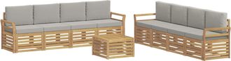 vidaXL Conjunto De Sof&aacute;s De Exterior 9 Uds. Blanco Y Gris Claro Vidaxl