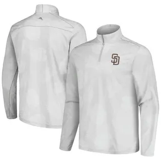 Tommy Bahama Mens Tommy Bahama Gray San Diego Padres Delray Frond IslandZone Half-Zip Jacket at Nordstrom, Size Xxx-Large