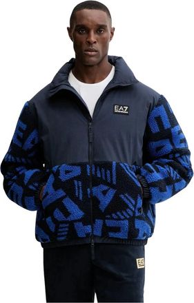 Emporio Armani Logo-patch Jas - Heren - Winterjassen - Blauw - L - Katoen - Jassen