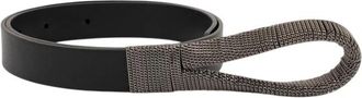 Orciani Asola Leren Riem - Dames - Riemen - Zwart - 80 CM - Leer - Accessoires