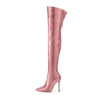 Generic Pink,9.5 UK,Thigh High Boots Over The Knee Boots for Women Pointed Toe Stiletto High Heel Boot Comfy Back Zipper Wedding Party Dating Long Fall Dress 