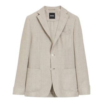 HUGO BOSS Heren, Pakken, Beige, Maat: L Katoen