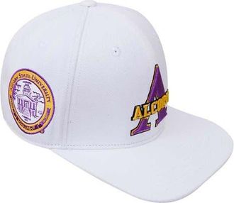 Pro Standard Mens Pro Standard White Alcorn State Braves Primary Logo Evergreen Wool Snapback Hat at Nordstrom