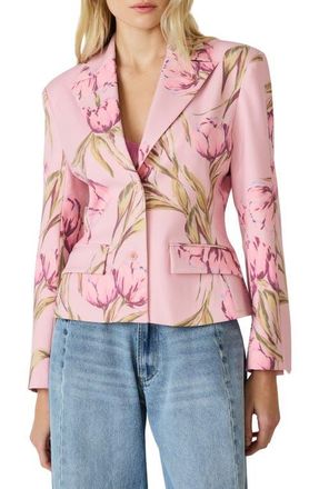 Steve Madden Regina Print Blazer in Rosette Pink at Nordstrom, Size X-Large