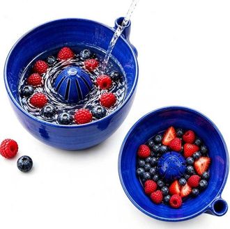 OEM Lavabo Giratorio Autom&aacute;tico Frutas, Bpa, Recipiente Port&aacute;til Lavar Frutas, Recipiente Autom&aacute;tico Lavar Lavado R&aacute;pido, 17x10cm, 1 Azul Marino
