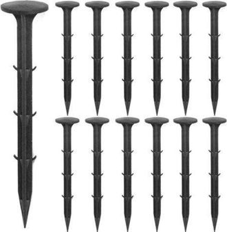 OEM Paquete De 160 Estacas De Jard&iacute;n De Pl&aacute;stico De 16 Cm, Anclajes De Paisaje Resistentes, Clavos Antioxidantes Para Bordes De C&eacute;sped En El Suelo, Tela A