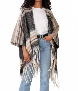 Lovestitch Idyllwild Fringed Shawl In Neutral