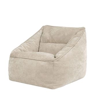 Icon Brand Puf sill&oacute;n de tejido chenilla texturado beige