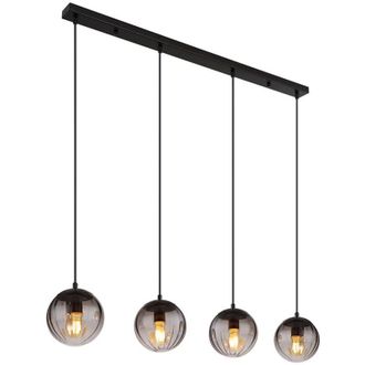 Globo Lighting Lampada a sospensione Lampada a soffitto Lampada per sala da pranzo Vetro Colore fumo 4 luci, lunghezza x larghezza x altezza 104 x 17 x 120 cm