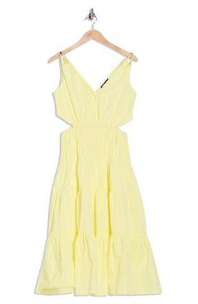 Maje Runnala Tiered Dress in Jaune at Nordstrom Rack, Size 8 Us / 40 Fr