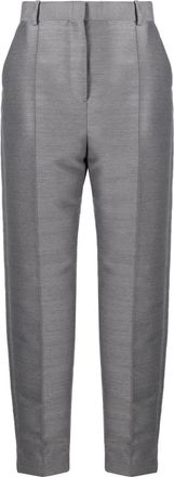 Toteme cropped pintuck trousers - women - Wool/Polyamide/Cotton - 34 - Grey