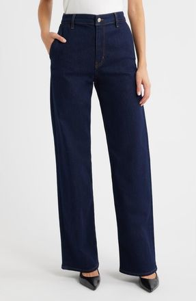 Frame Denim The High Waist Straight Leg Trouser Jeans in Rinse at Nordstrom, Size 24