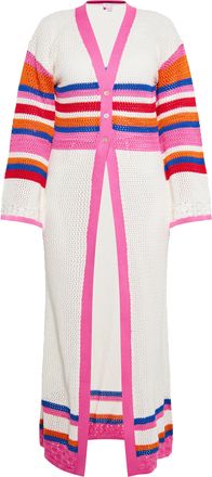 Izia Vest Dames Wol Wit Veelkleurig