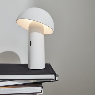 Sweeek L&aacute;mpara de sobremesa con cabezal ajustable para interior, blanco