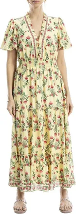 Max Studio V-Neck Tiered Maxi Dress