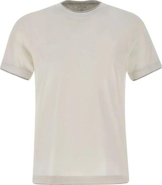 Eleventy T-shirt met ronde hals - Heren - T-shirts - Wit - S - Katoen - Tops