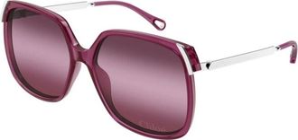 Chlo&eacute; Authentieke Bril met Topkwaliteit - unisex - Zonnebrillen - Rood - 60 MM - Accessoires