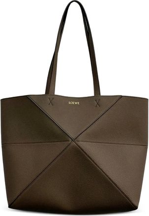 Loewe Puzzle Fold medium horizontale shopper - Bruin
