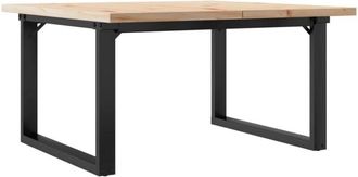 vidaXL Vidaxl - Coffee Table O-Frame 80x80x45.5 cm Solid Wood Pine and Steel