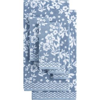 Lucky Brand Folk Floral 6-Piece Assorted Towels in Dusty Blue at Nordstrom Rack