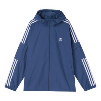adidas originals 3-stripes Wb Fz Woven Hooded Jacket Blue GN3469
