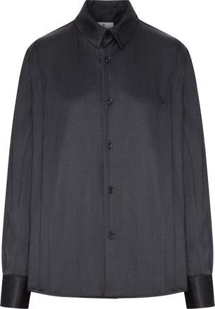 Courr&egrave;ges Oversized Shirt In Crinkled Satin
