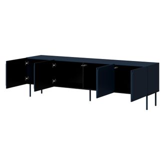 Dmora Mueble Tv Mornago, Un Estante, 2 Puertas, 4 Compartimentos, 200x42x60h Cm Azul