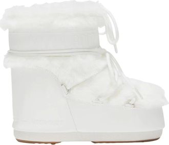 Moon Boot Fitness, Dames, Wit, 39 EU, Leer, Icon Low Faux-Fur Boots