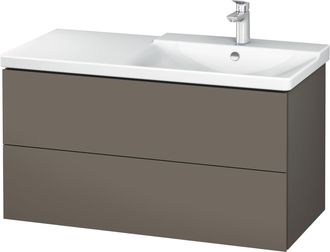 Duravit Duravit L-cube Mueble De Pared 1020mm, Profundidad 481, 2 Cajones, Apto Para P3 Comfort Art&iacute;culo 233410, Lavabo A La Derecha, Color: Flanela Gris Seda