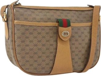 Gucci Pre-owned Cross Body Bags, female, Beige, Size: ONE SIZE Pre-owned Vintage Plastic Cross Body Bag