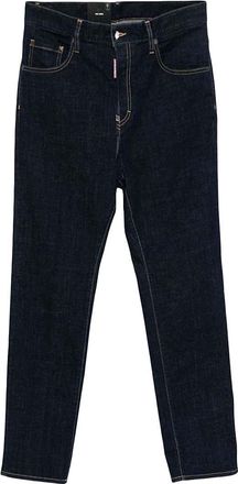 Dsquared2 Blue Cotton Straight Fit Jeans