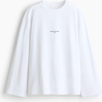 H&M Oversized Jerseyshirt - White