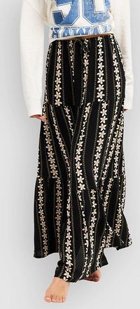 Roxy Sweetwater Crepe Maxi Rock schwarz