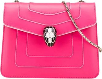 Bulgari Pre-owned Shoulder Bags, female, Pink, Size: ONE SIZE Pre-owned Leather Crossbody Bag