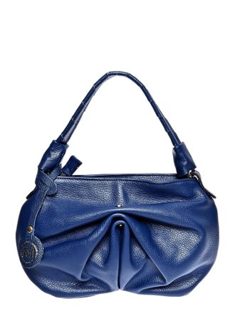 Roberta M Blauw Rundleer Tas