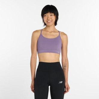 New Balance Mujer NB Essential Yoga Bra en P&uacute;rpura, Poly Knit, Talla XS
