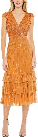 Mac Duggal Sequined Wrap Over Dress