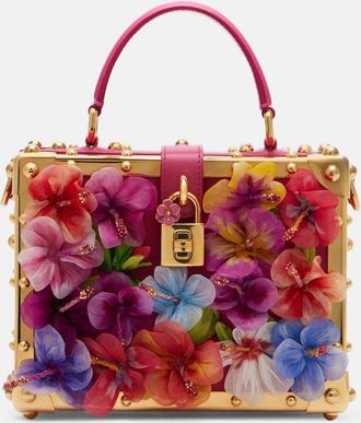Dolce & Gabbana Bolso Dolce Box de piel con aplique floral
