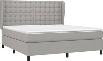 vidaXL Vidaxl - Cama Box Spring Con Colch&oacute;n Tela Gris Claro 160x200 Cm