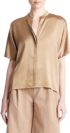 Vince Dolman Sleeve Silk Button-Up Shirt in Cocoon at Nordstrom Rack, Size Xx-Small