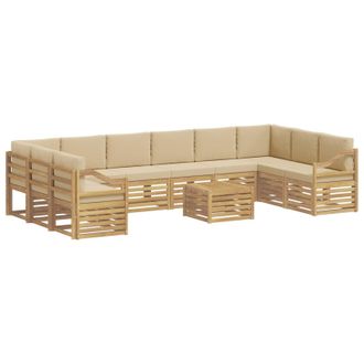 vidaXL Conjunto De Sof&aacute;s De Exterior 11 Pcs Y Beige 59 X 59 X 37 Cm Vidaxl
