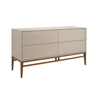 Angel Cerd&aacute; Model Beige MDF Sideboard with Walnut-Veneer Legs, 4 in Brown