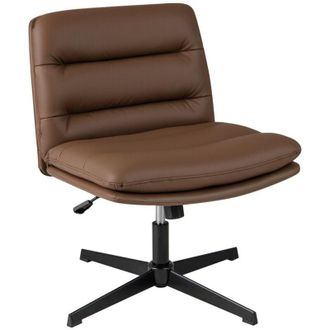 Costway Sedia per Ufficio con Altezza Regolabile, Sedia Girevole con Base ad Incrocio, Sedile e Schienale Confortevoli, Sedia da Visitatori per