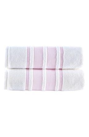 Brooks Brothers Contrast Boarder 2-Piece Towel Set in Pink at Nordstrom Rack, Size Bath Towel
