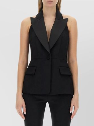 Max Mara tailored sleeveless vest notched lapels