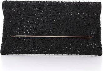 Badgley Mischka Juliet Mixed Crystal Envelope Clutch in Black at Nordstrom, Size Medium