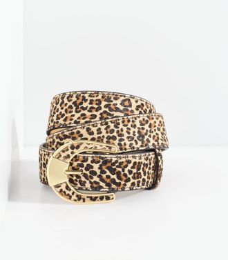 Talbots Calf Hair Inlay Belt - Camel - Medium Talbots