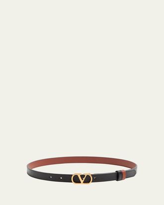 Valentino Garavani VLogo Signature Reversible Calfskin Belt, 20mm