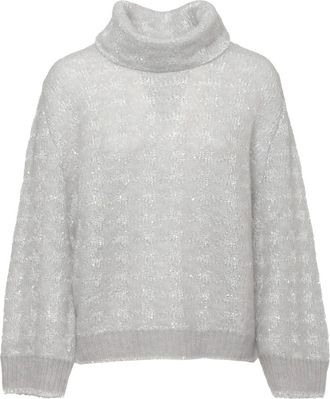 PANICALE Jersey de Cuello Alto de Mezcla de Alpaca - Knitwear - Mujer - Blanco - 2XS