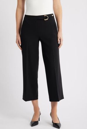 Anne Klein Pull-On Crop Wide Leg Pants in Anne Black at Nordstrom, Size X-Small